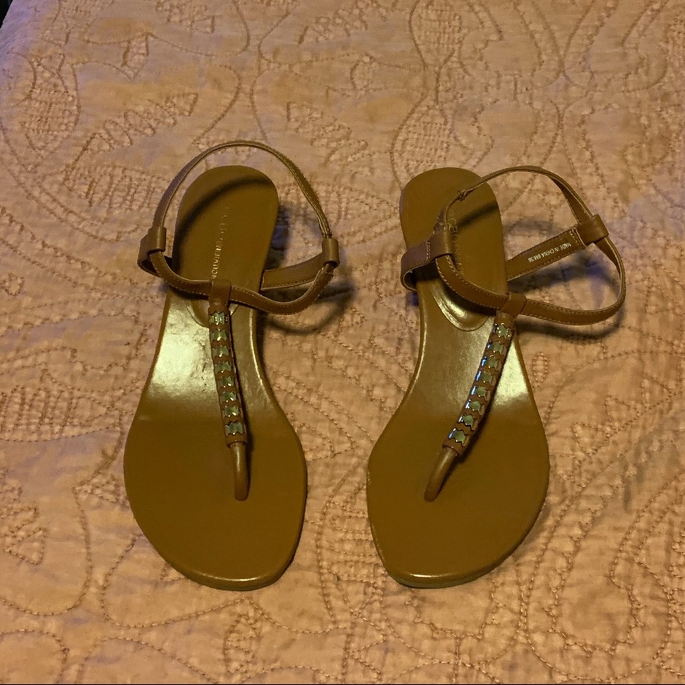 BCBG Brown and gold sandals